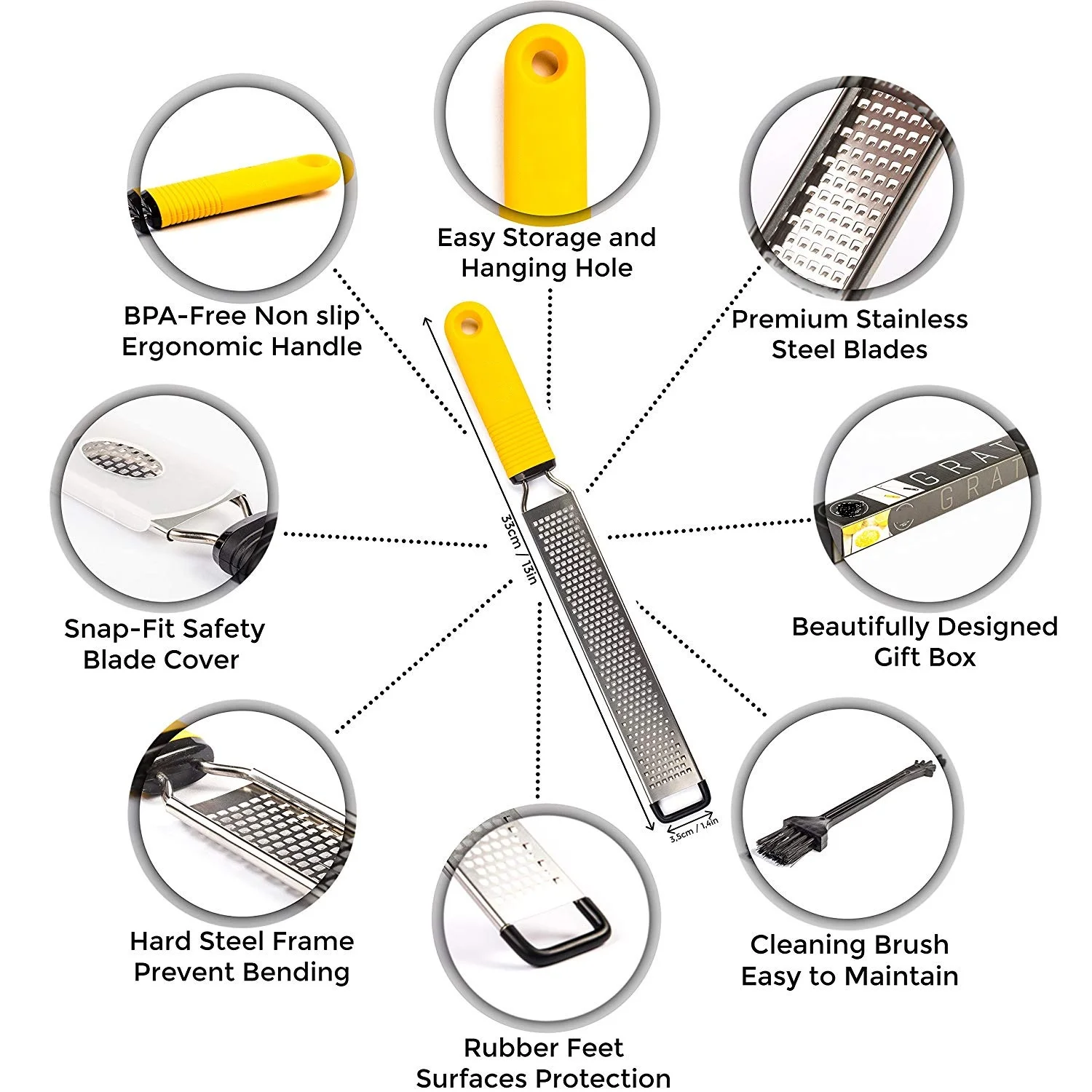 Grater Stainless steel cheese Lemon grater zester
