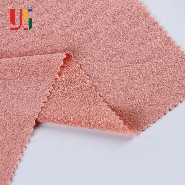 Pink Ity Knitted Single Jersey Spandex polyester Crepe Fabric Textile 100% Polyester