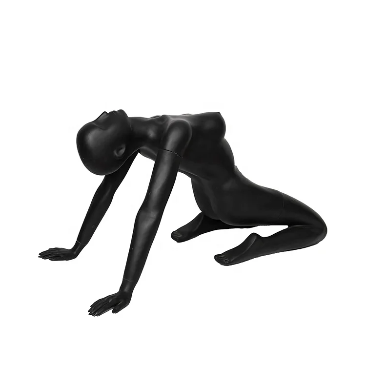 
Matte Black wholesale curvy female mannequin bending over 