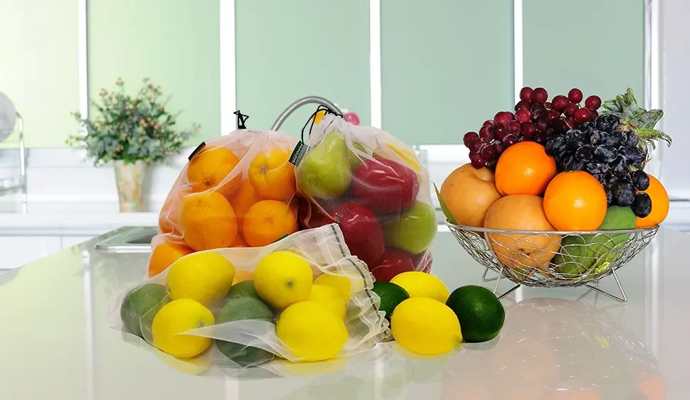 Multipurpose mesh nylon bags, reusable nylon mesh bag for fruit & vegetables