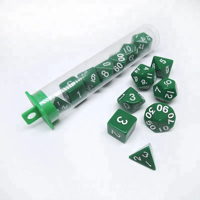 Wholesale Pvc Tube Packing Dice Normal Size Polyhedral Opaque Color Solid Set for DND