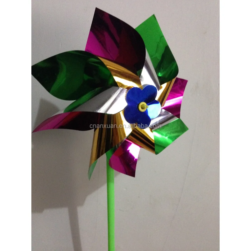 
plastic colorful laser PET material windmill 