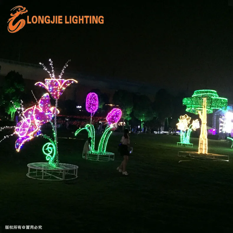 Longjie  Decor happy new years led motif light christmas led decorations