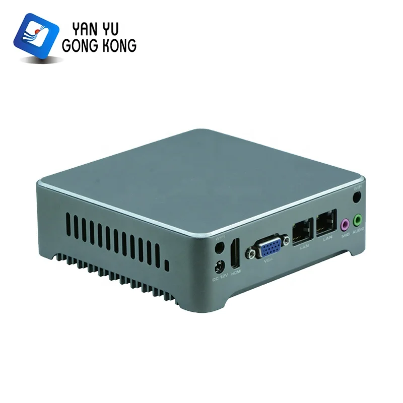 Yanyu nano J1900 quad core double network port fanless low power mini desktop computer