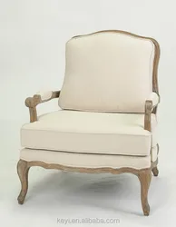 Hand carved cane back dining chair antique Wooden French Style cushion sofa/armchair(CH-300-Oak)