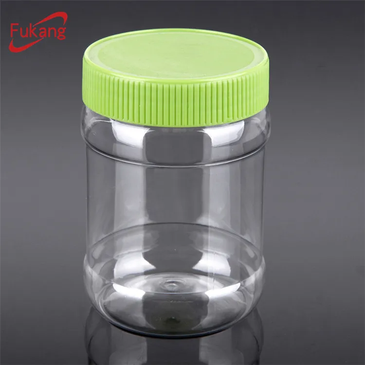 10 OZ Empty PET Plastic Food Packaging Jar with Lid For Peanuts