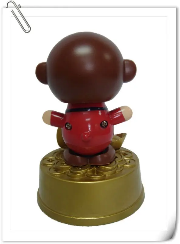 
Moving toy animal flip flap solar figure monkey miniature car decoration 