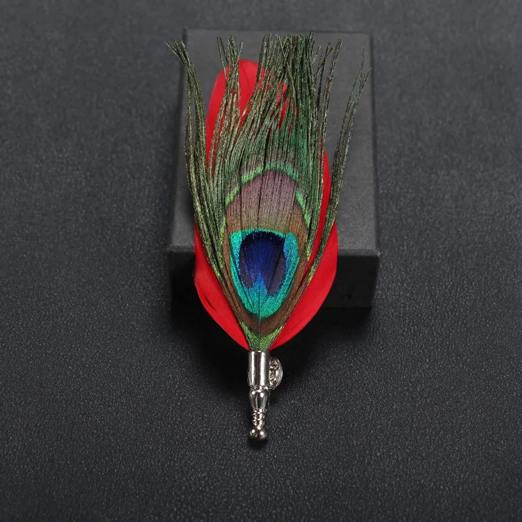 Peacock brooch novelty lapel pins for blazer