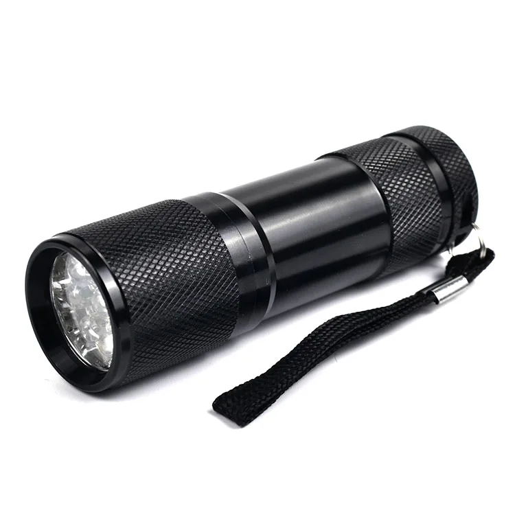 
Jialitte F126 OEM 3W Aluminum Alloy UV Torch 9 LED 3XAAA 365nm Black Light Flashlight 