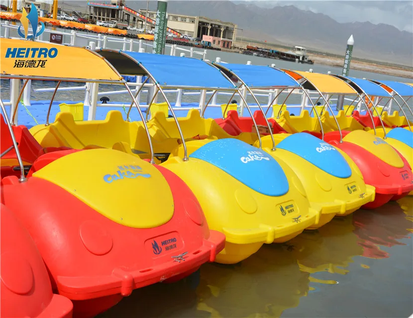 Beach park popular car boat PE water bike pedal/electric boats for sale