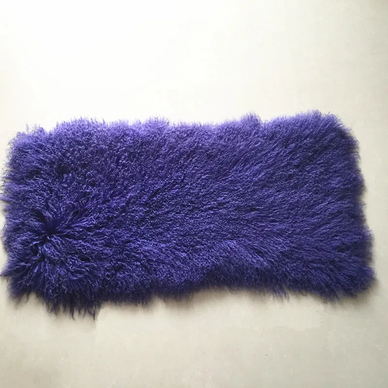 Wholesale Long Hair black Mongolian Rugs Genuine Tibetan Lamb Fur Plate