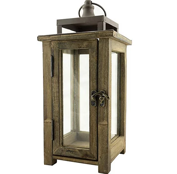 Christmas decorations use rustic grey wooden lantern ,Candle holder