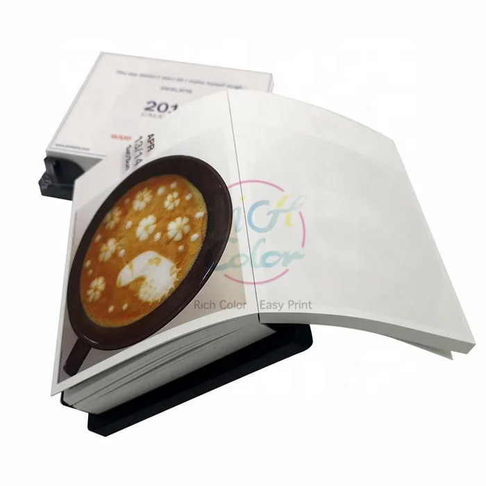 popular flat open wire-o binding style China cheap new year table desk calendar printing