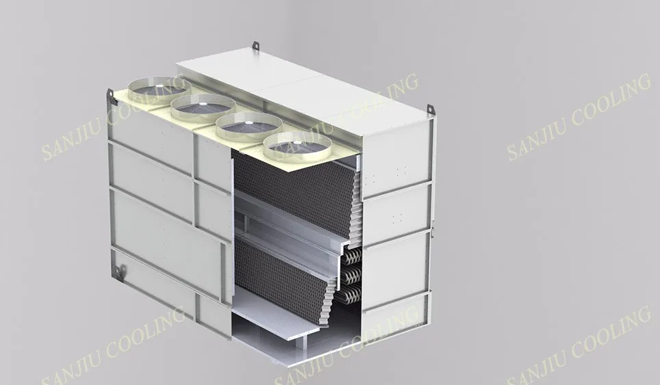 30 Ton Closed Circuit Cross Flow GHM-225 Wet Square Liquid Cooling Tower for Induction Furnaces