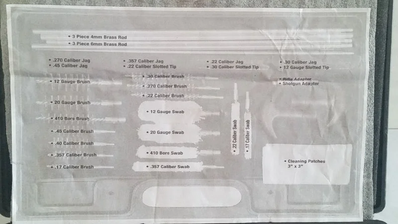 No.1029 Brass Rods 36-Piece Plastic Cased Universal Gun Care Kit Bronze Wire Brush Cotton Mop