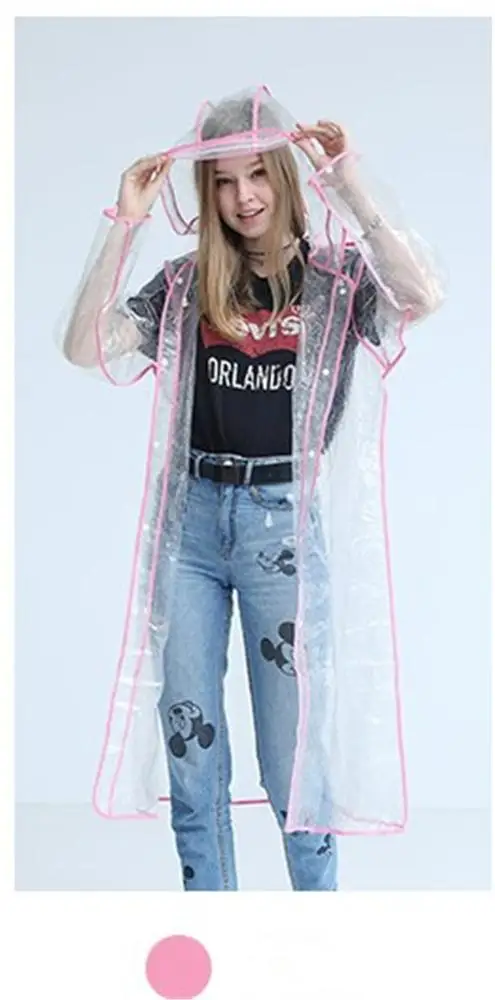 Korean fashionable outdoor hiking raincoat riding portable transparent adult raincoat jacket for  male and female students