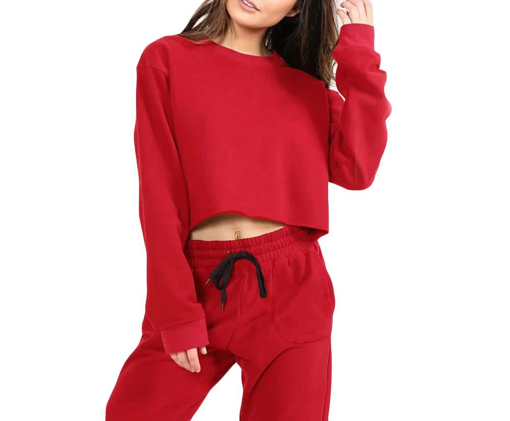 Sidiou Group Women Sport Yoga Crop Top Blouse O-Neck Long Sleeves Sportswear Pullover Top T-Shirt