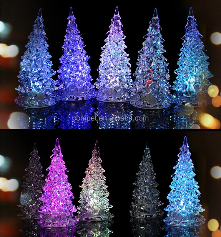 Luminous night market stalls selling toys colorful Crystal acrylic Christmas tree