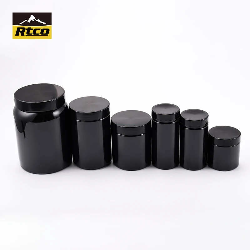 Черная витаминовая Спортивная пищевая добавка пластиковая банка с крышкой
