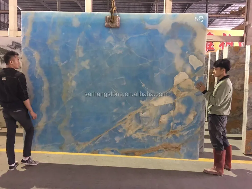 
Good Quality Building Material Natural Polished Blue Onyx Slab Sale 