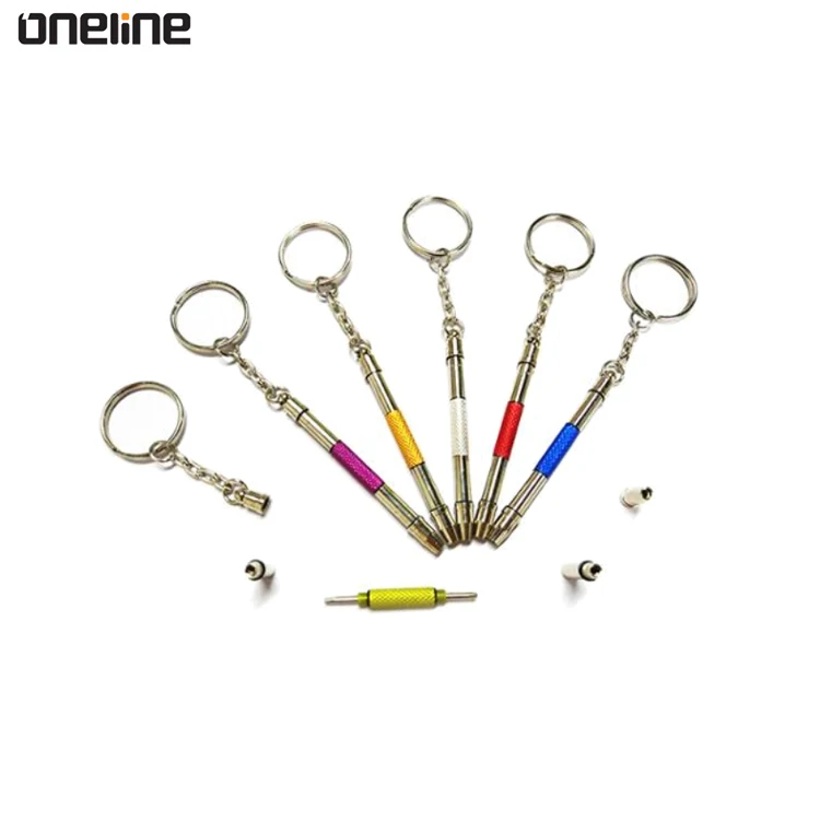 Factory Outlet Precision High Quality  Aluminum Mini Multifunction Screwdriver  Keyring Ship Fast