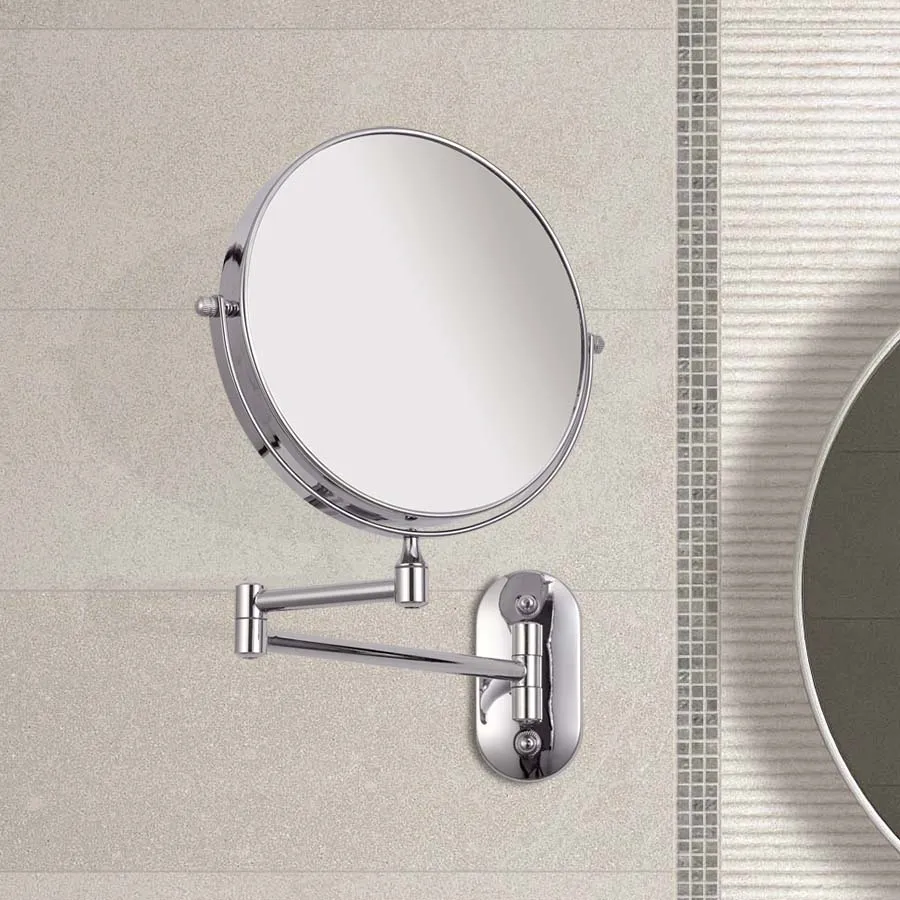 Складный круглый двойные рычаги 2 сторонняя увеличительное настенный зеркало для бритья для мужчин