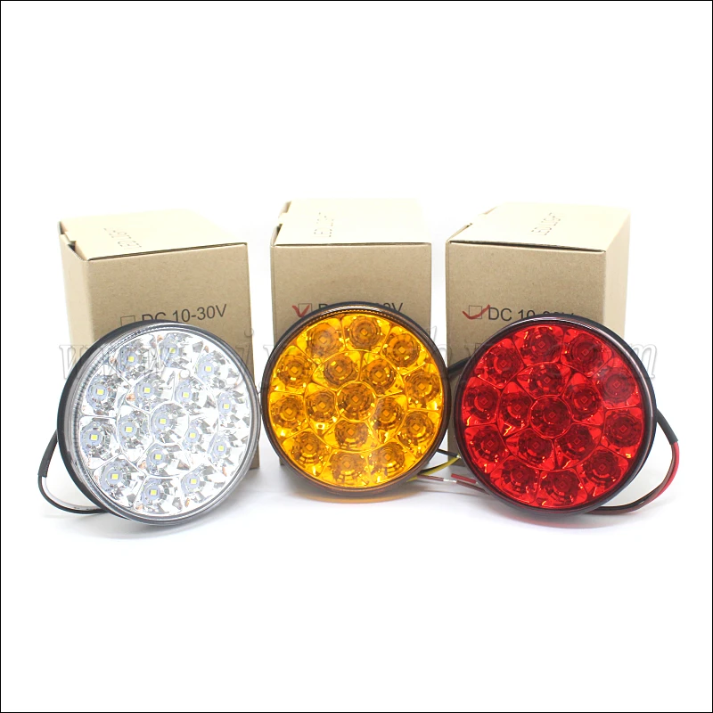 NEW Truck Trailer 16 LED Round Reflector Rear Tail Brake Stop Marker Light Indicator