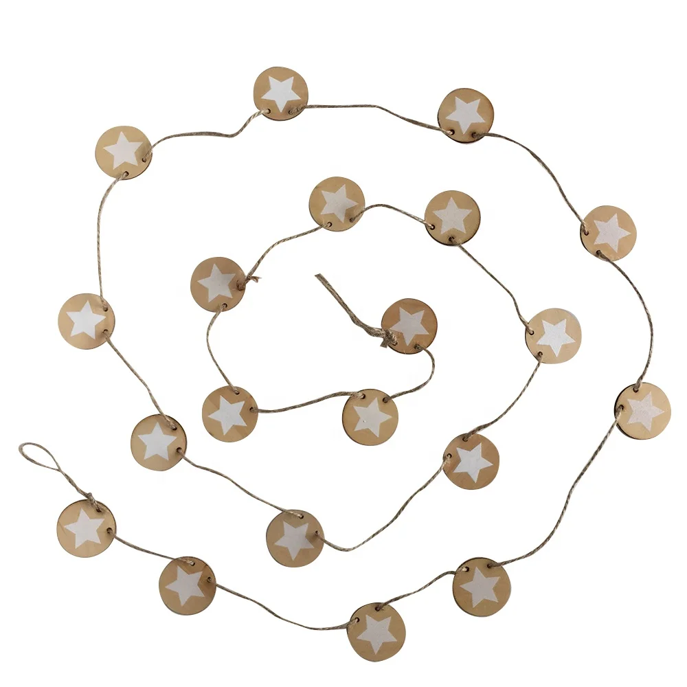 Christmas wooden laser cutting ball shaped garland hanging ornament decoration