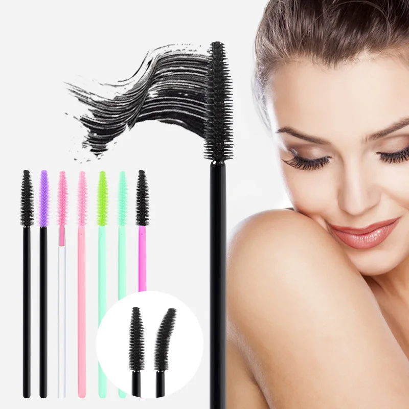 Disposable Mini Silicone Mascara Brush Head 50 pcs/bag Makeup Brushes Wands Mascara Applicator