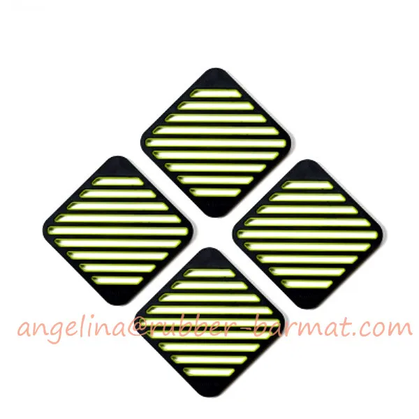 Custom Printed Black Rubber PVC Place Mats Machine-Washable Soft Silicone Table Mat with Logo Customizable Placemat/Pad