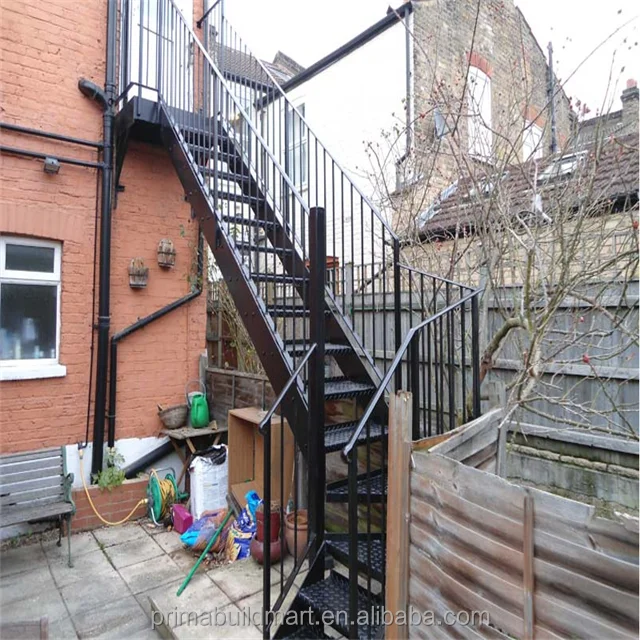 Wrought iron stair design straight steel staircase outdoor iron stairs