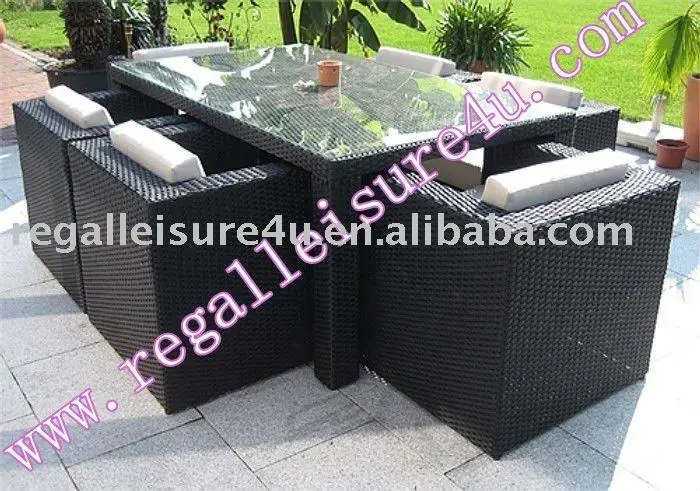 продаем ротанг pe сад патио открытый синтетических поли плетеные столовая мебель