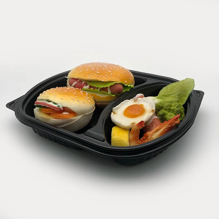 
Domi 2 compartment hot microwave food container plastic disposable lunch box 