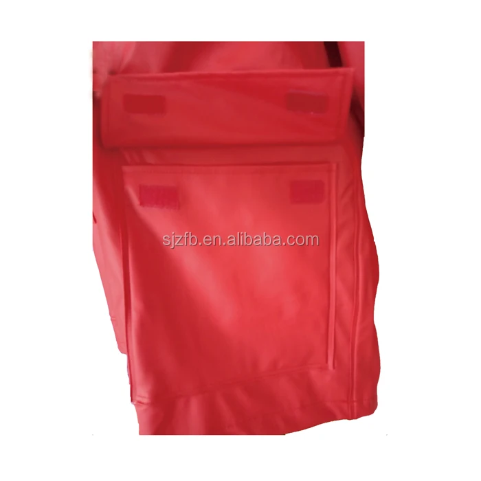 Simple Comfortable Red PU raincoat with vent hole and Logo