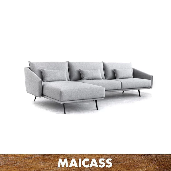 Innovative noble elegant grey linen living romm sofa set