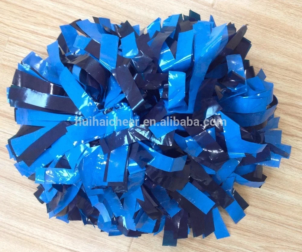 wet look yellow cheerleading pom poms