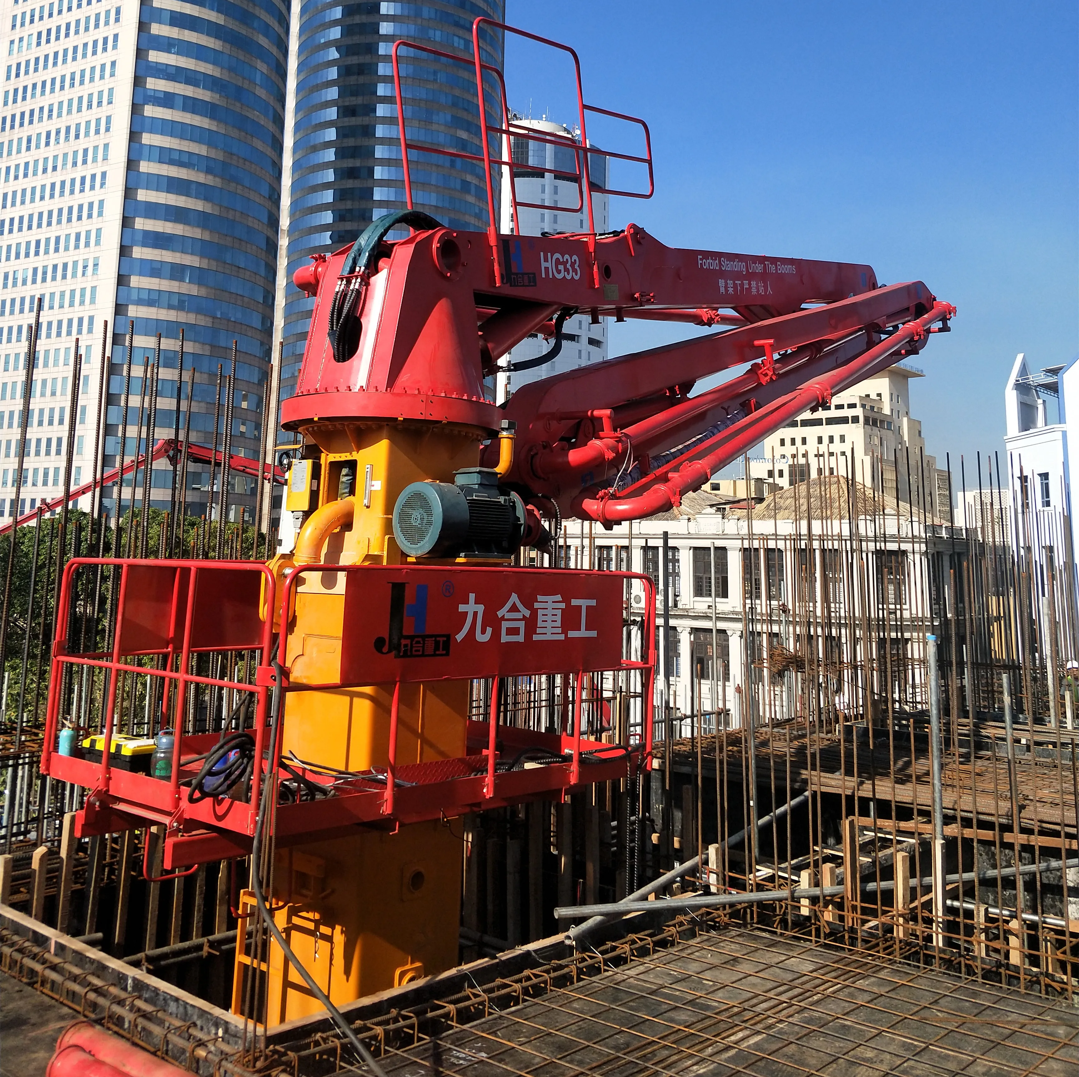 Factory price! 28m 32m 33m hydraulic jacking self climbing concrete placing boom for building construction!
