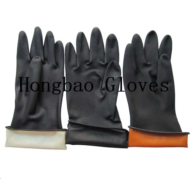 90g thick black household latex rubber gloves malaysia  black cleaning waterproof hand job gloves