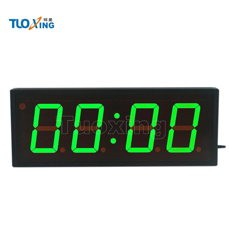 5 inch 4 digits Green LED magnum clock large led digital indoor timer clock