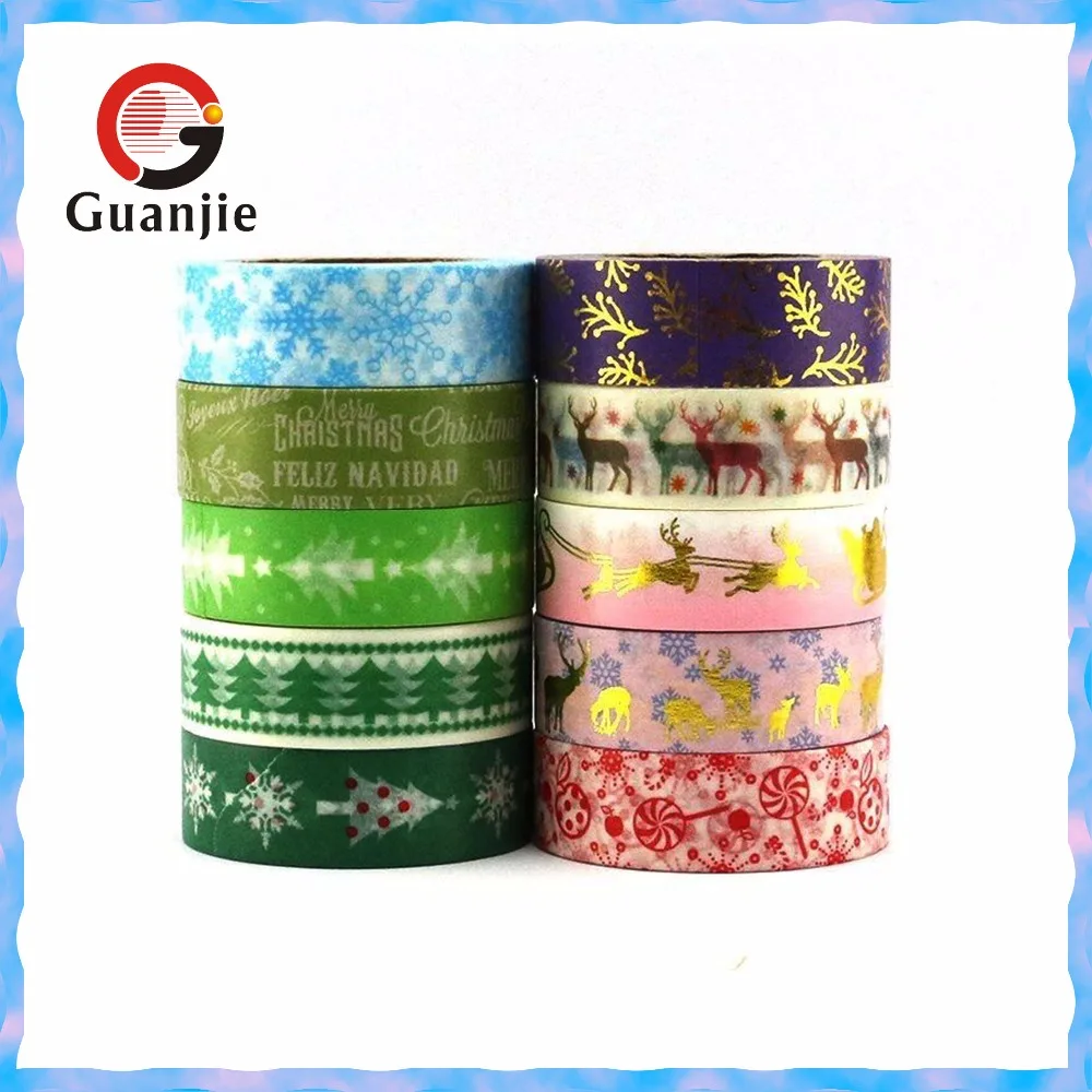 High quality custom foil washi tape/ gold or silver hot stamping washi tape