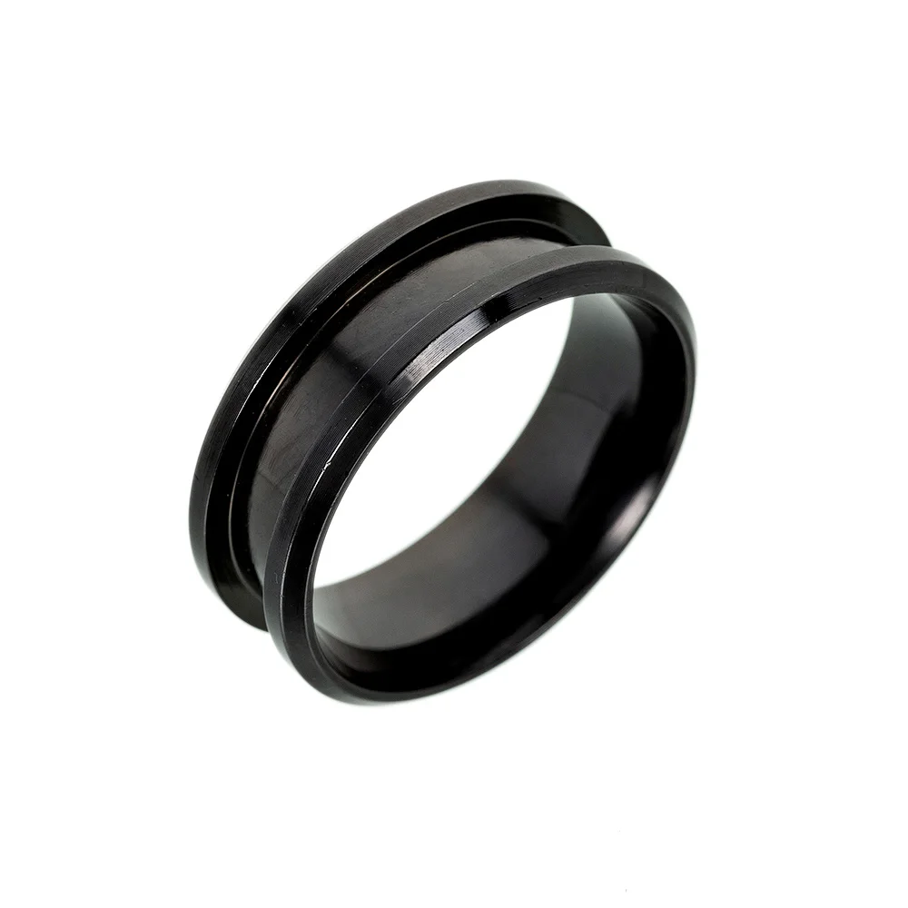 Simple Smooth Mens Alliance Wedding Ring Tungsten Blank Ring For Inlay Jewelry