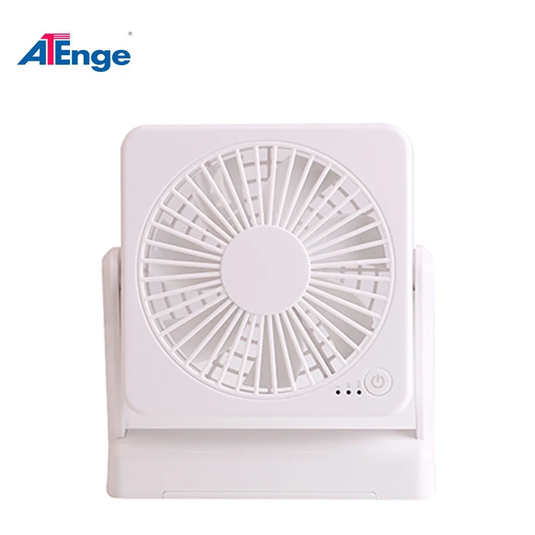 Three Speed Black Portable Mini Electric USB+AA Battery Operated Rechargeable Desk Fan for Office