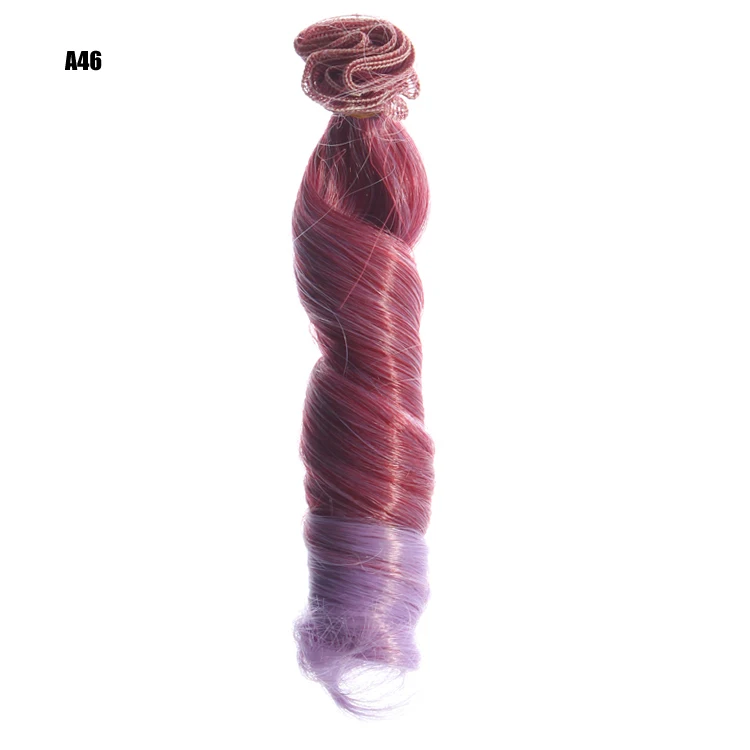 15cm High Temperature Wire Brown Khaki Black White Red Pink Curly Hair Piece for 1/3 1/4 1/6 BJD Dolls DIY Doll Wigs