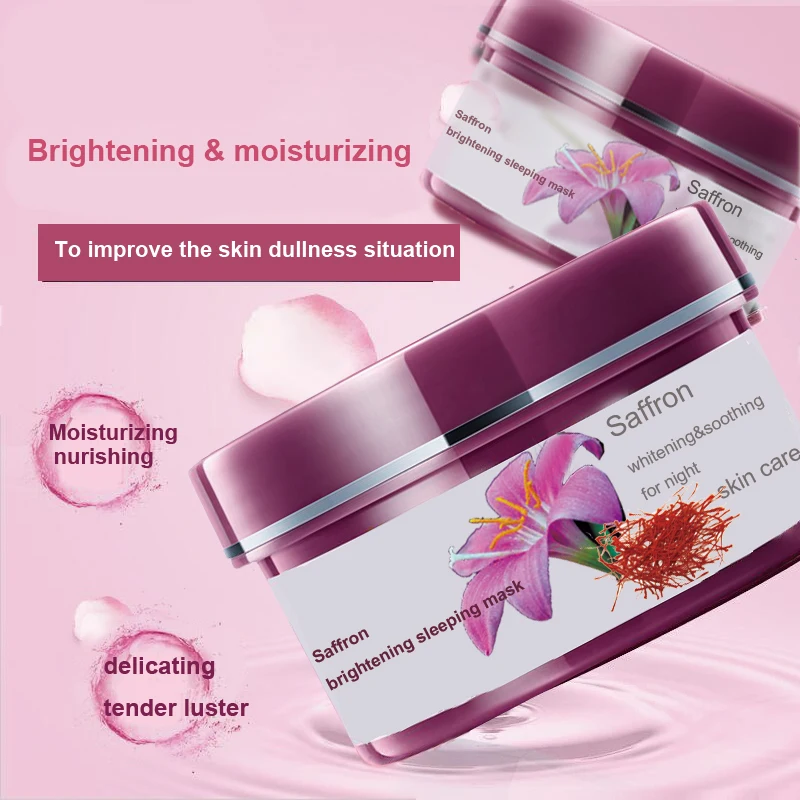 Customizing hydrating and brightening saffron sleeping face masque