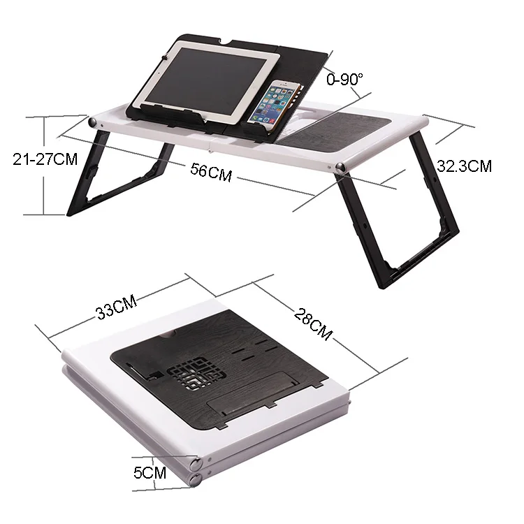 Пластиковый Напольный складной регулируемый столик для ноутбука, подставка, складной стол для ноутбука