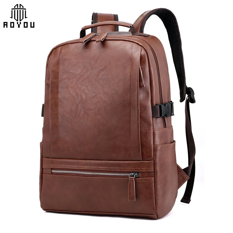2019 new product Large mens traveling leather backpack back pack for day use