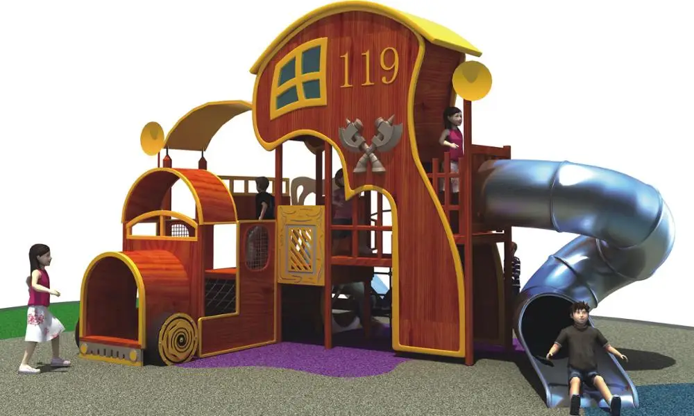 Kaiqi Commercial Large Pirate Ship Theme Kids Entertainment Outdoor Wooden Playground Equipment