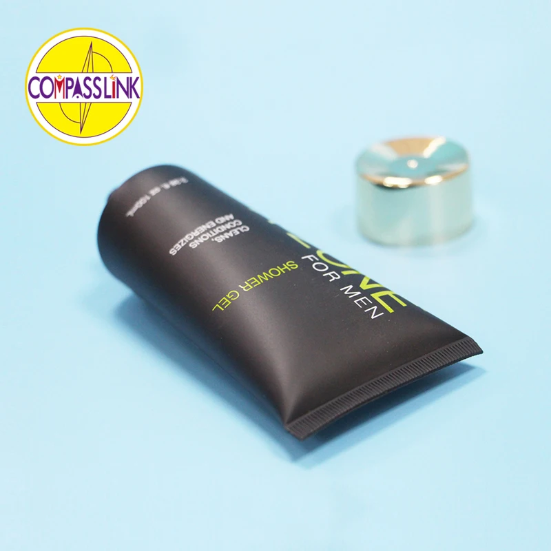 
2021 new Empty 150g Black Matte Hot Stamp Conditioner Cosmetics Packaging PE tube 