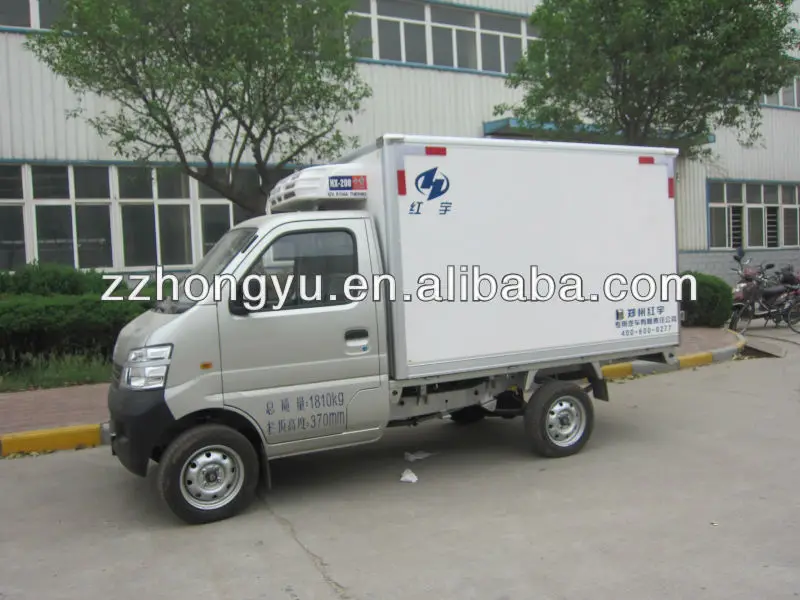 1tons mini box van truck/mini refrigerator box truck for dry cargo and the cold food
