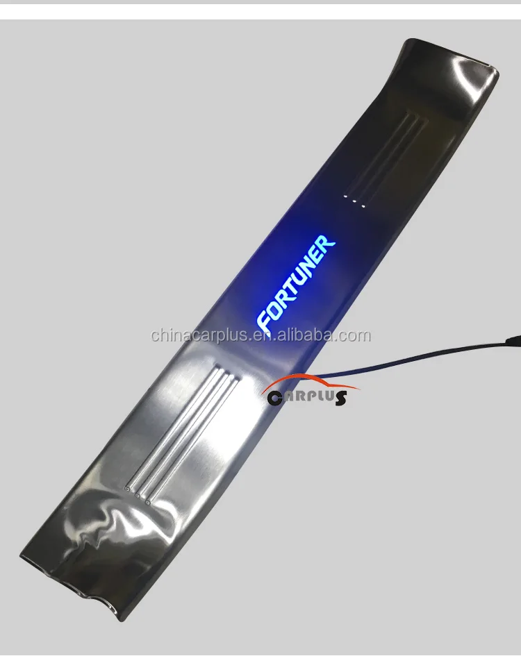 LED Door sills plate with stainless steel for 2016 NEW FORTUNER accessories footboard